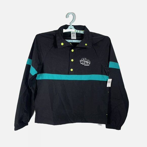 Disney Star Wars Galaxy Edge Rebel Leader Windbreaker Jacket Mens Small Black - Picture 1 of 15